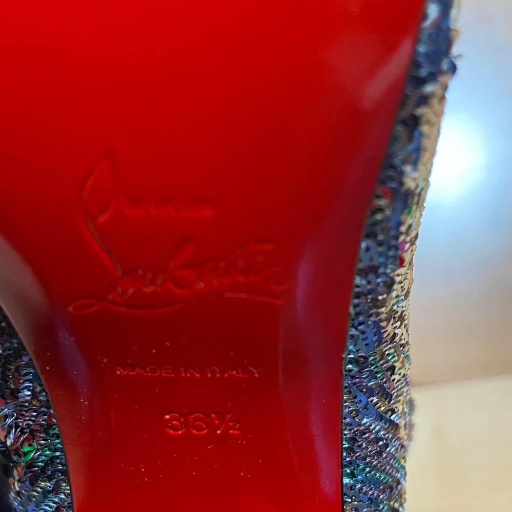 Christian Louboutin Multicolor Sequin Heeled Boots - Picture 4 of 7